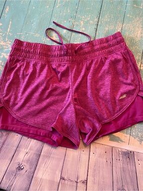 Avia Women's Magenta Layered Athletic Shorts